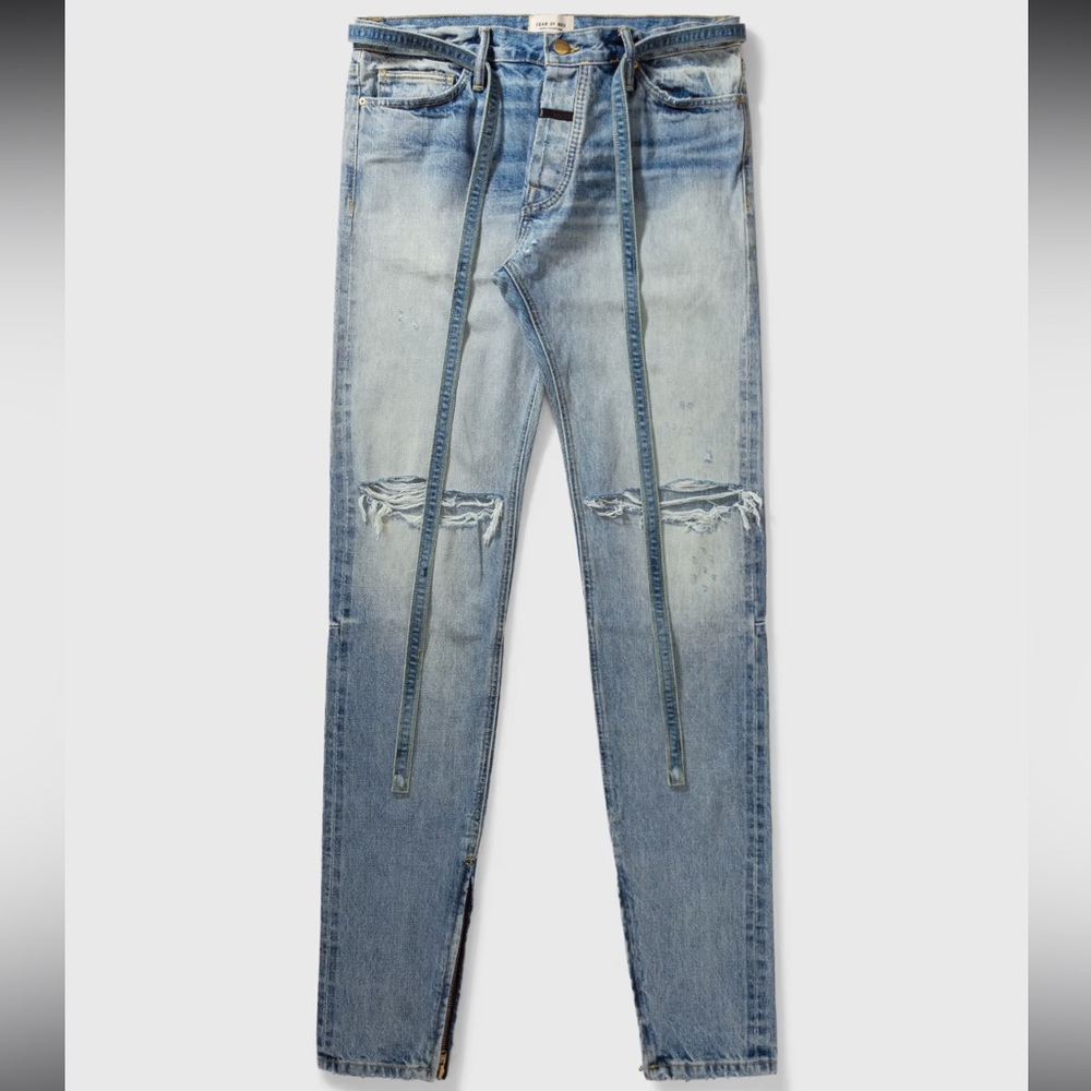 FEAR OF GOD Slim Belted Denim Jeans
